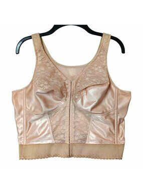 Exquisite Form Women's Shapewear Corselette 40C Beige Lace Front Closure